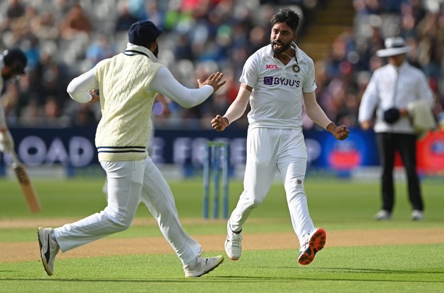 Mohammed Siraj picked four wickets in England's first innigs of one-off Test