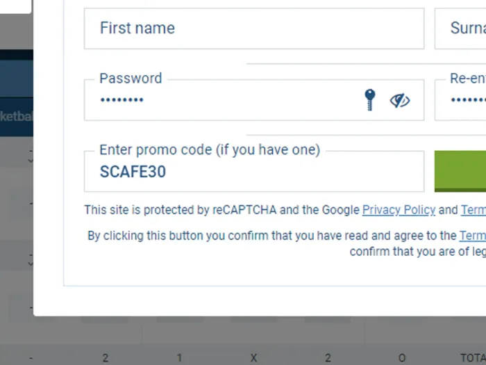 Insert promocode during registration.