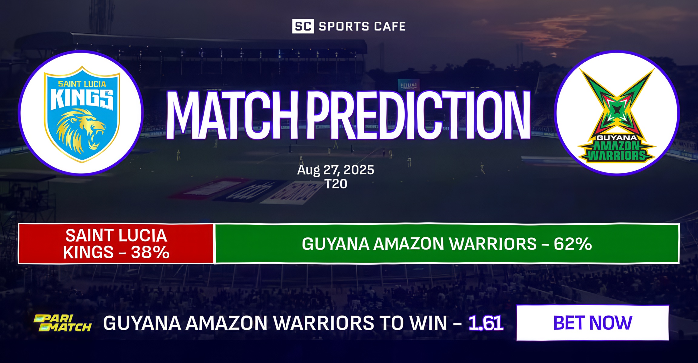 Saint Lucia Kings vs Guyana Amazon Warriors