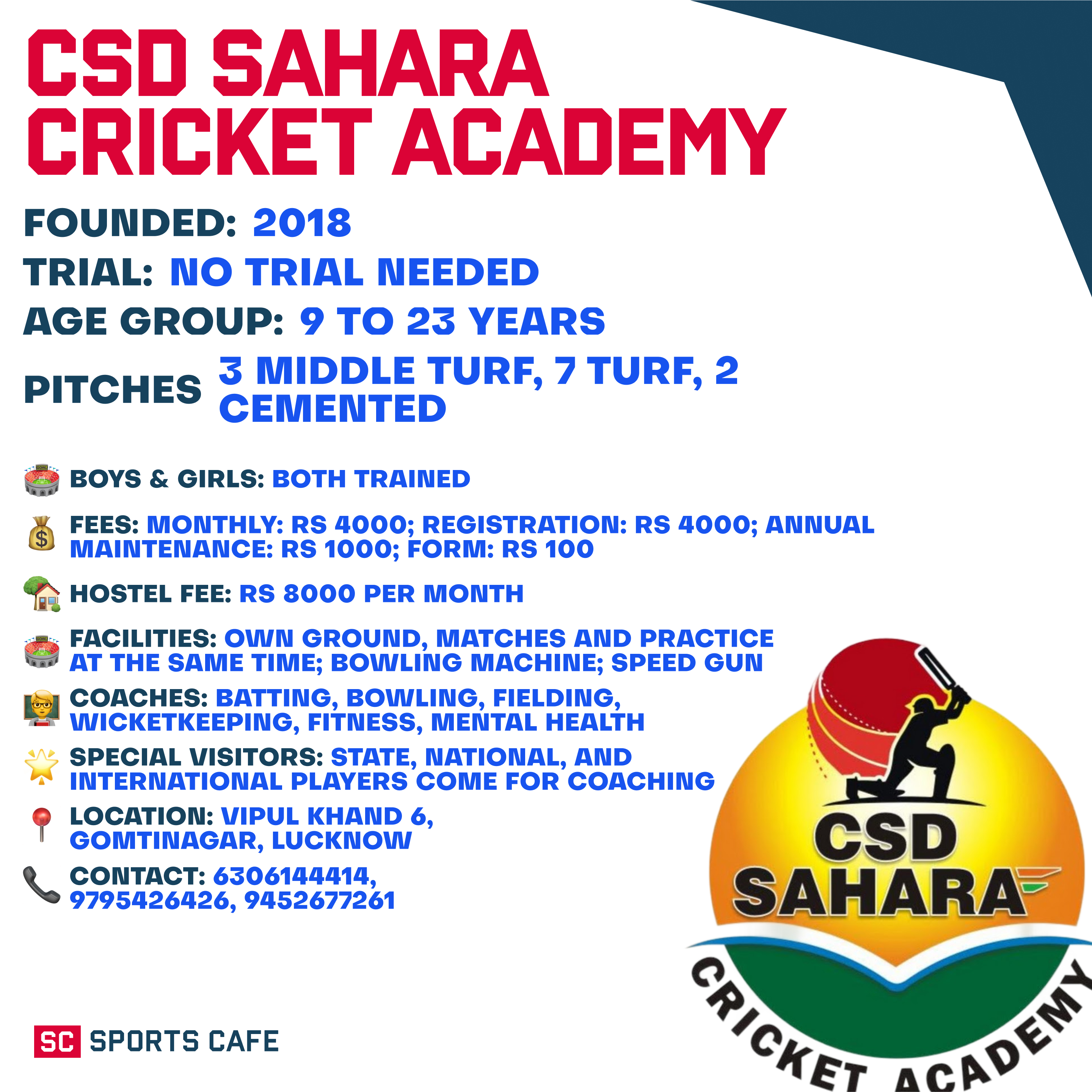 CSD Sahara Cricket Academy.