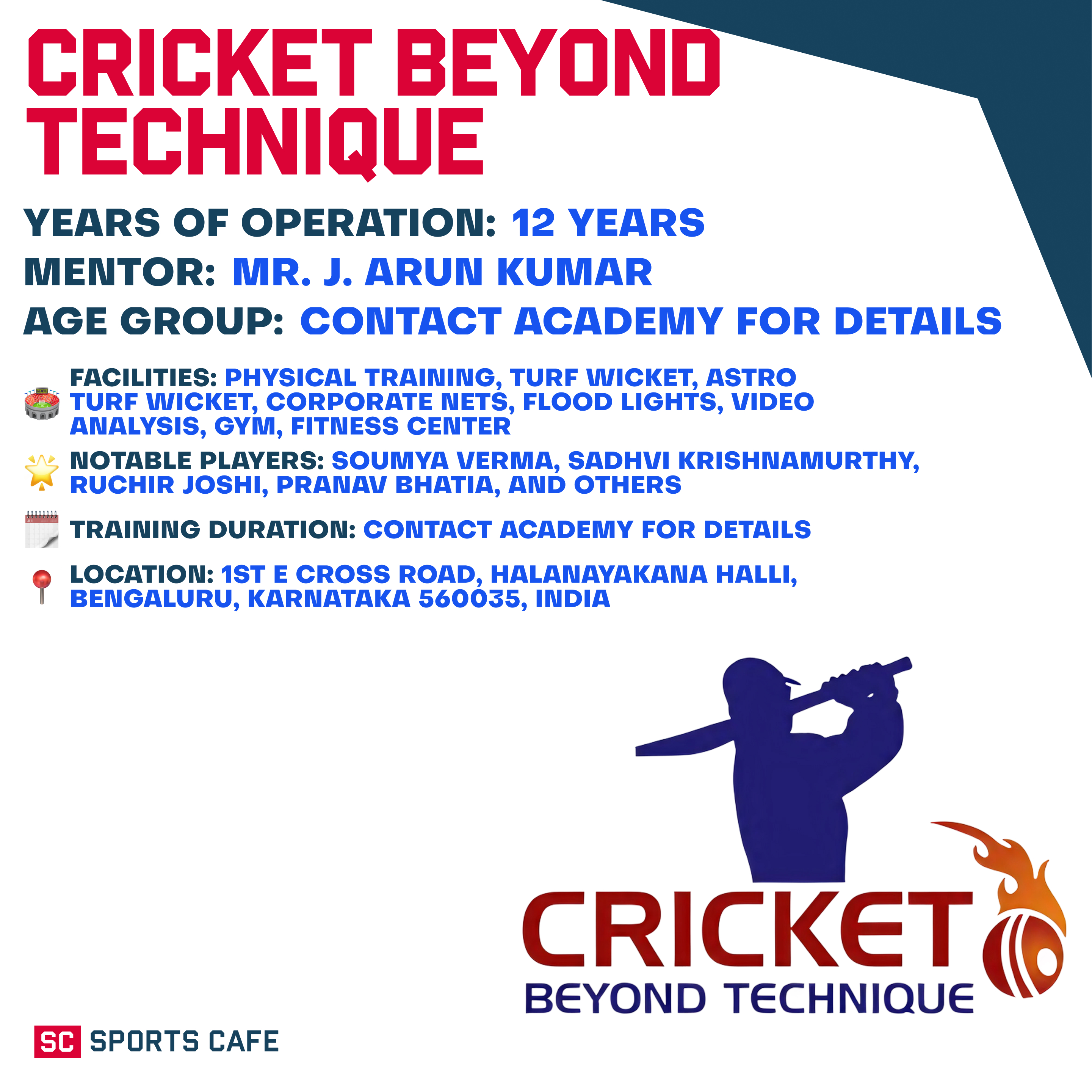 Cricket Beyond Technique Best Cricket Academy in Bangalore.