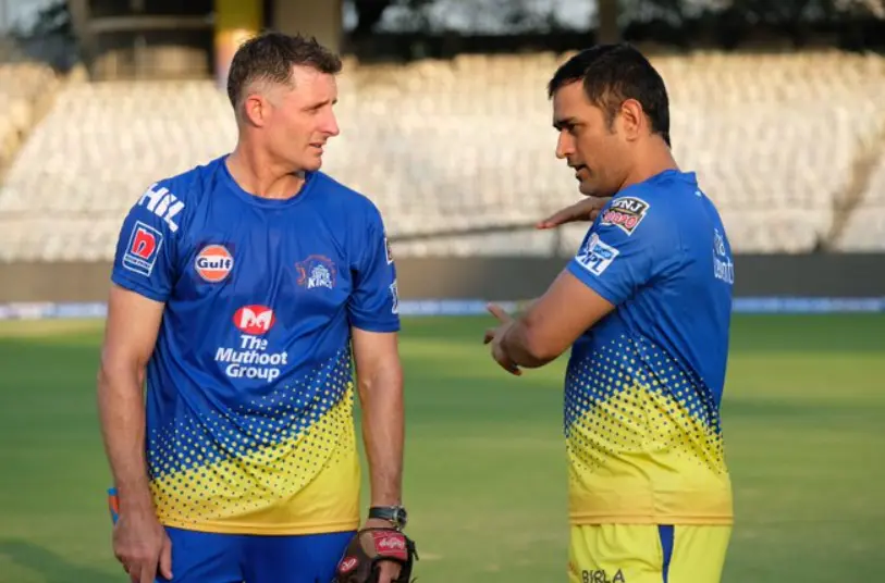 Michael Hussey with MS Dhoni in the IPL.