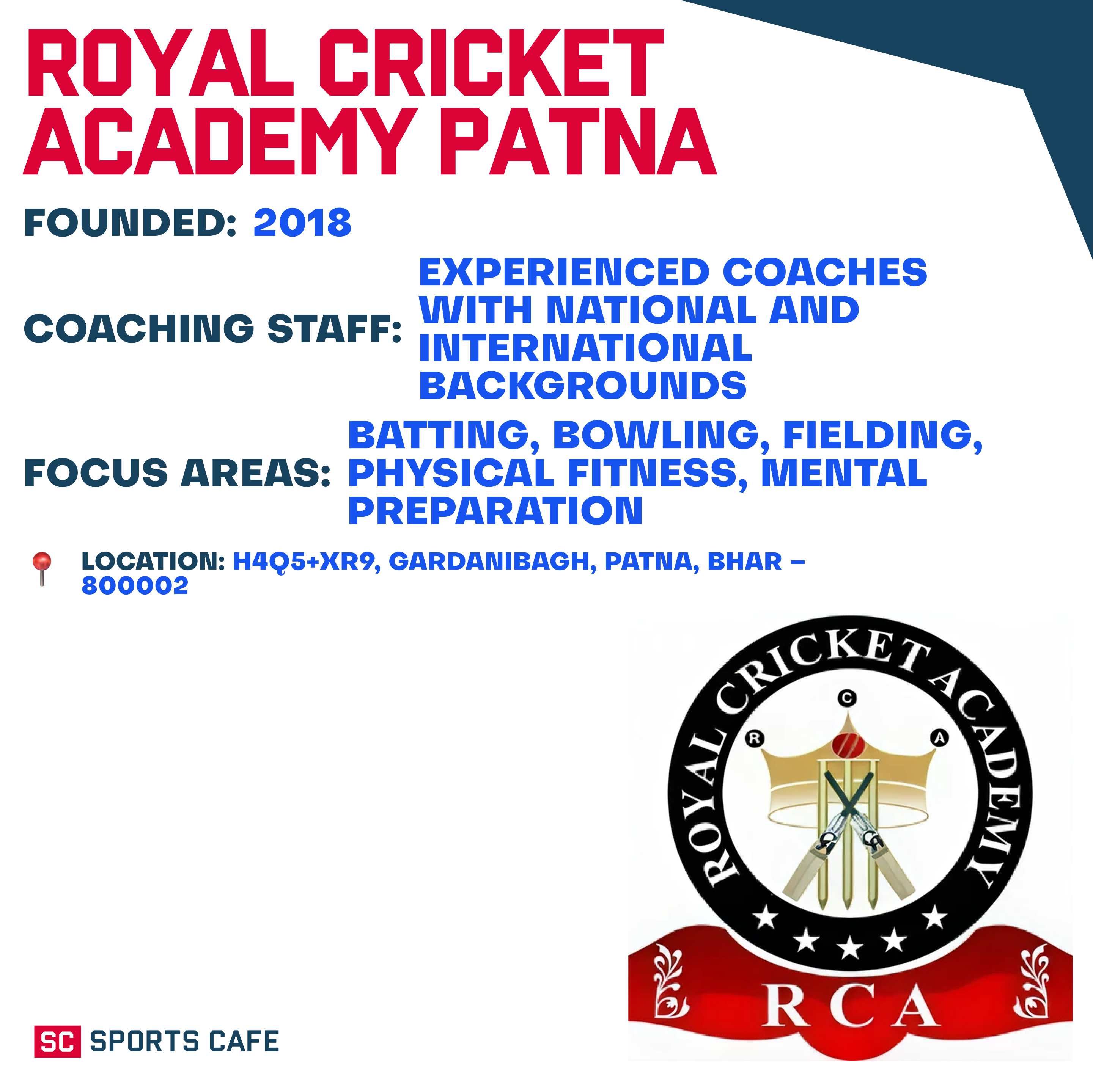 Royal Cricket Academy Patna.