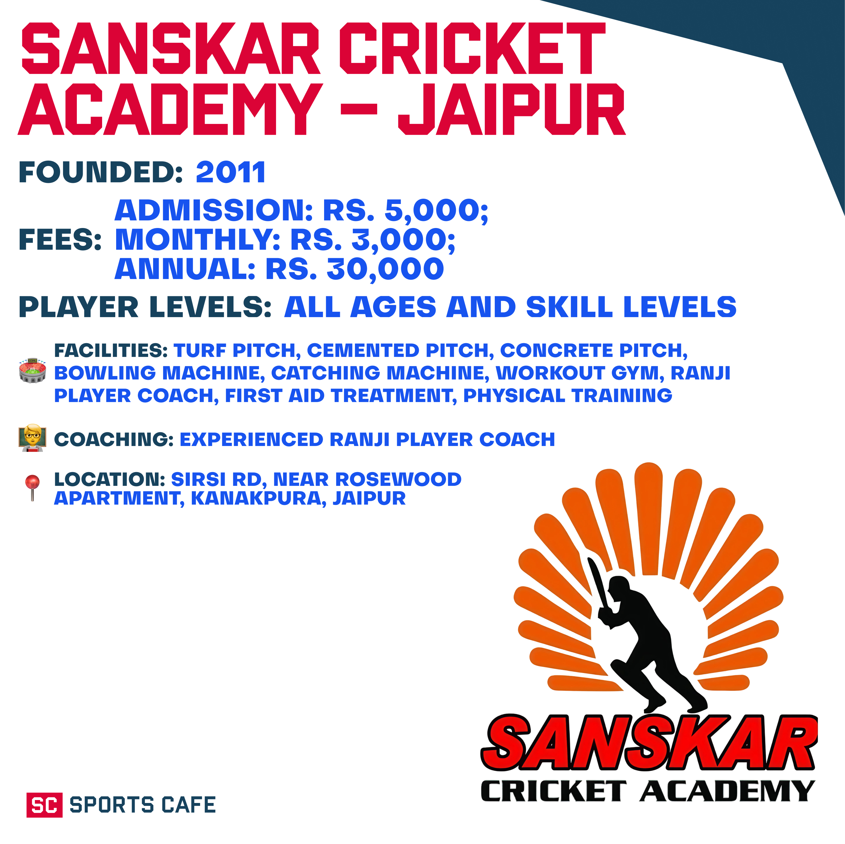 Sanskar Cricket Academy.