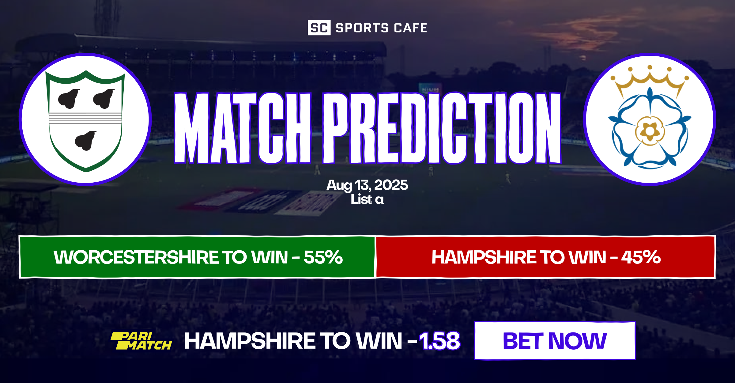 Worcestershire vs Hampshire Match Prediction
