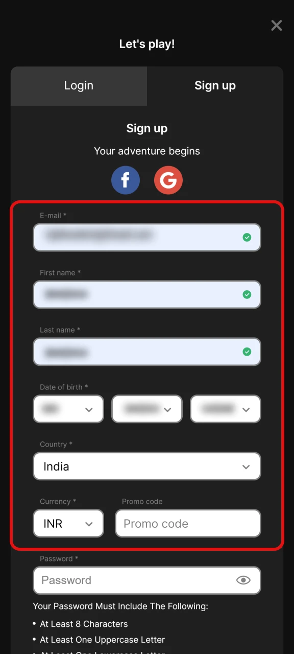 Fill the registration form.