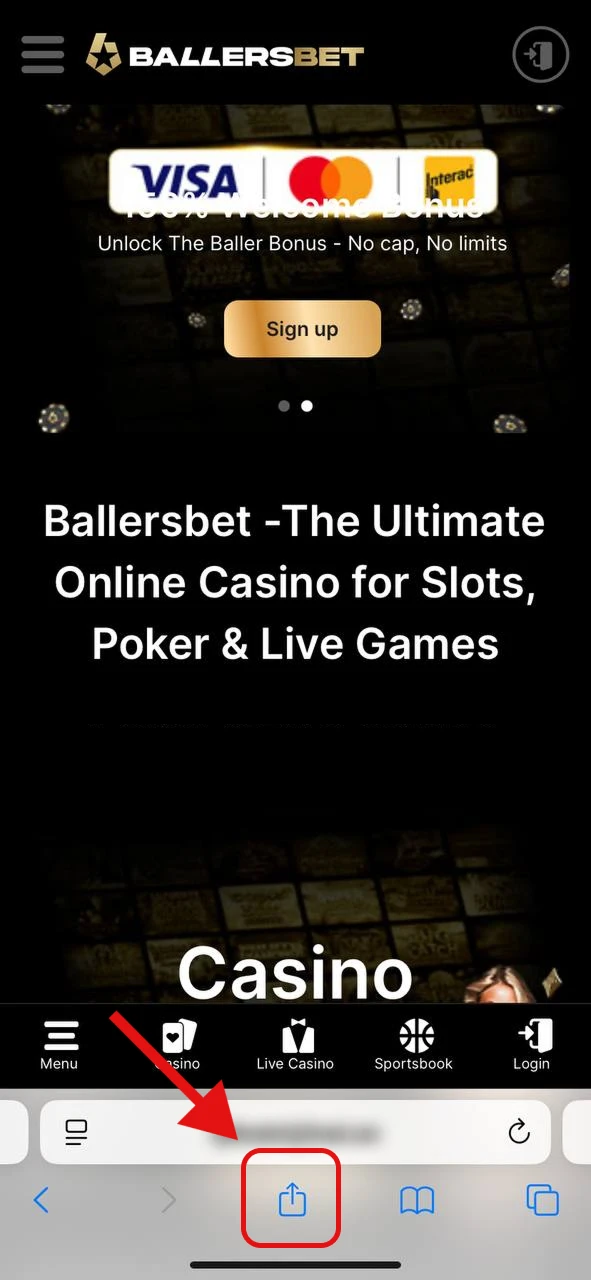 Tap the “Share” button at the bottom of the screen.