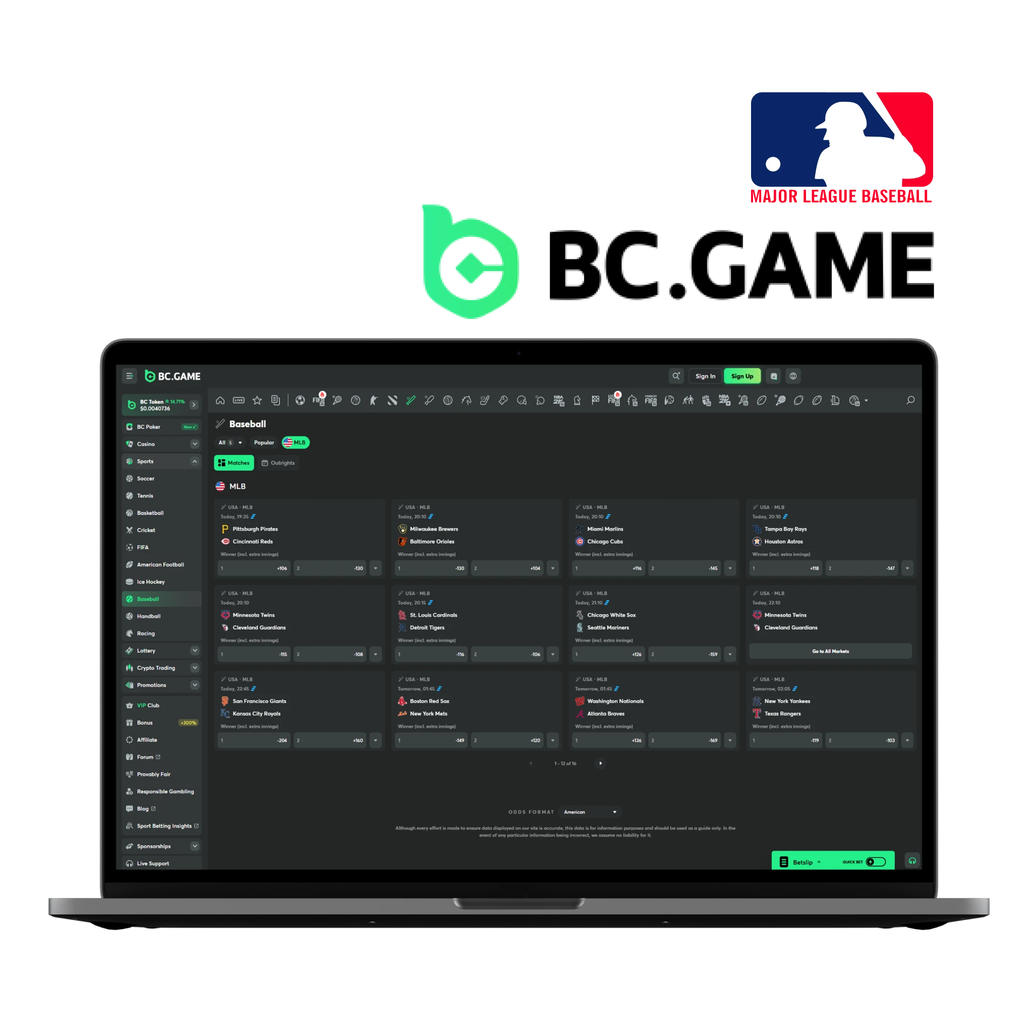 BC.Game MLB Baseball Betting Sites.