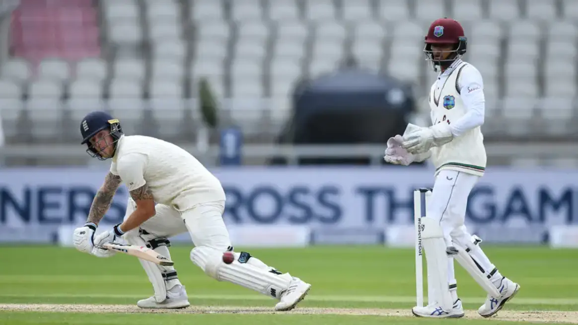 Ben Stokes made 59 runs on the first day of the Test Match.