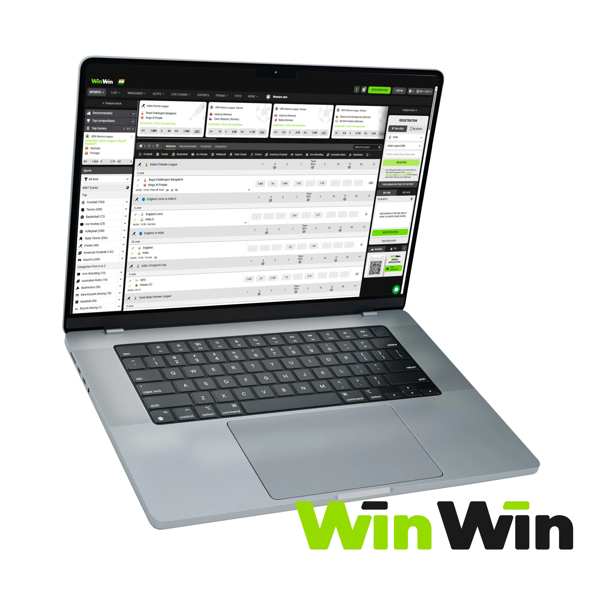 WinWin – Feature-Rich Betting Website with 50+ Sports.