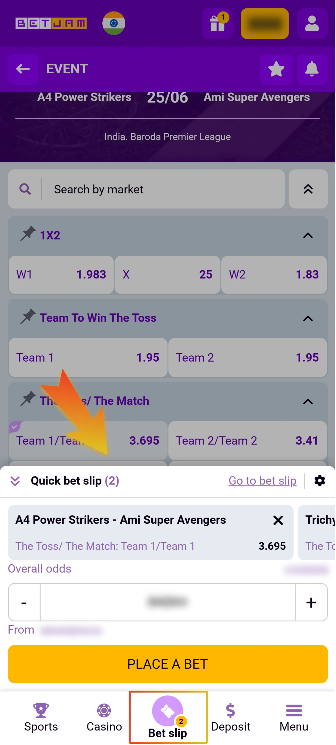 Explore Betting Options and Place Your Bet on Betjam Mobile App.