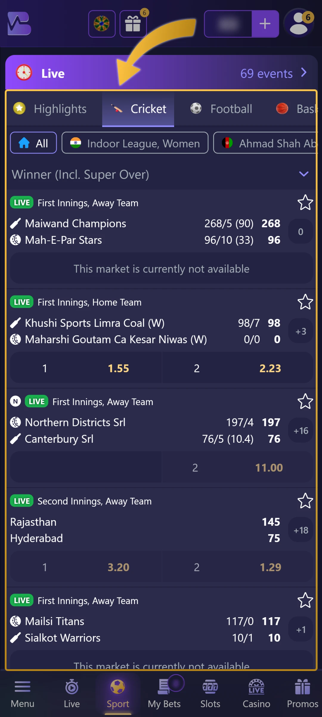 Choose a Sport of Interest.