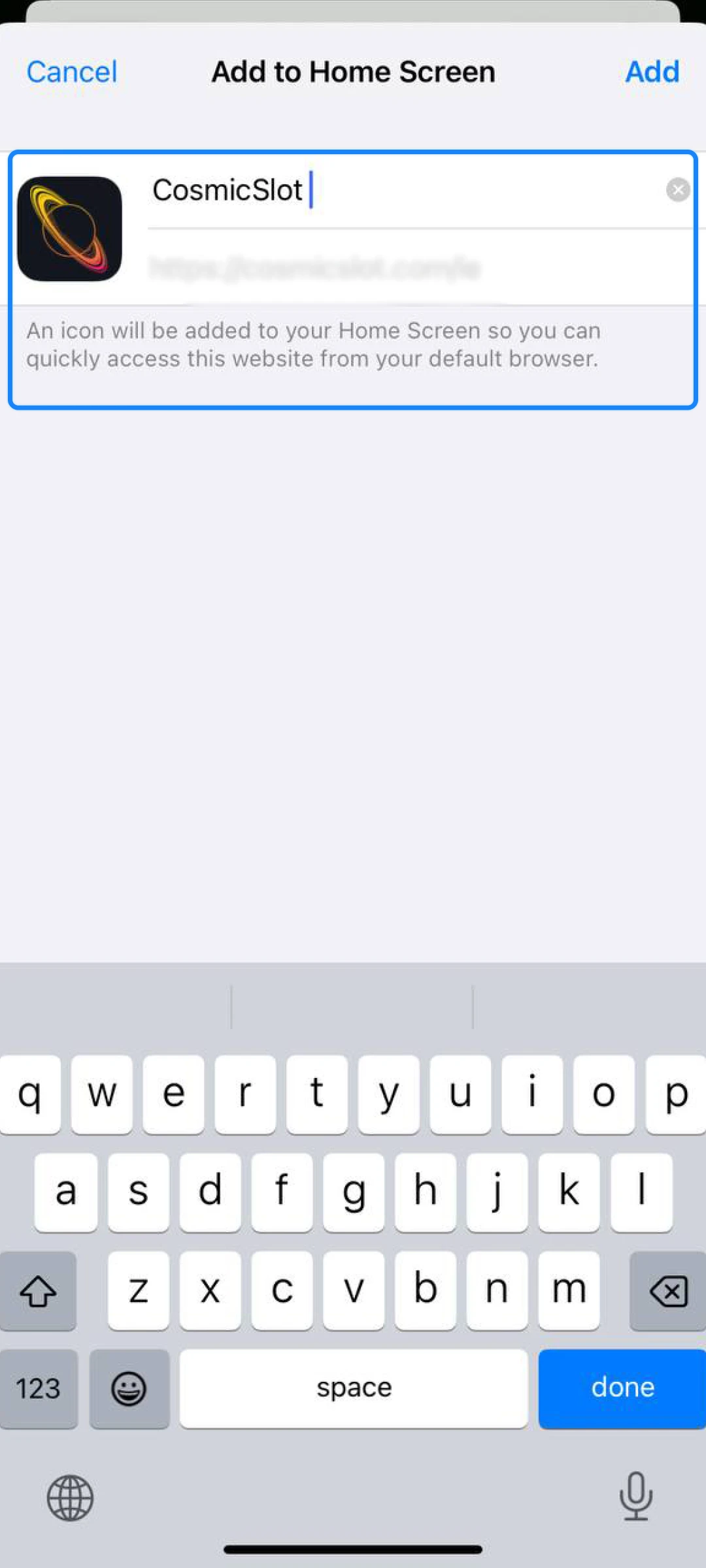 If asked, type a name for the mobile application.
