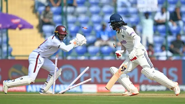 KL Rahul was dismissed all hands up in the second Test between India and West Indies in Delhi