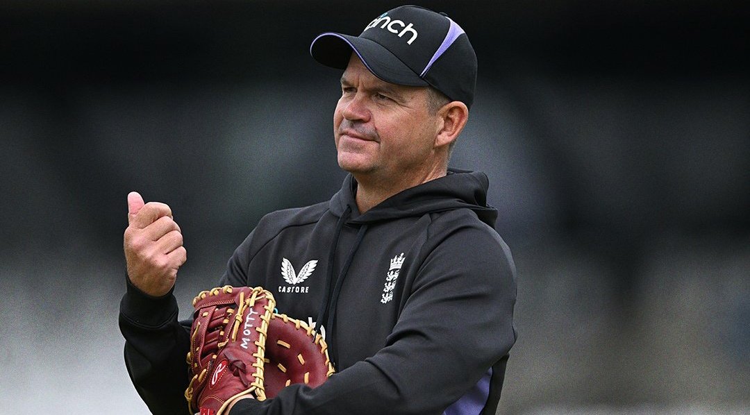 Matthew Mott during a training session of the England cricket team.