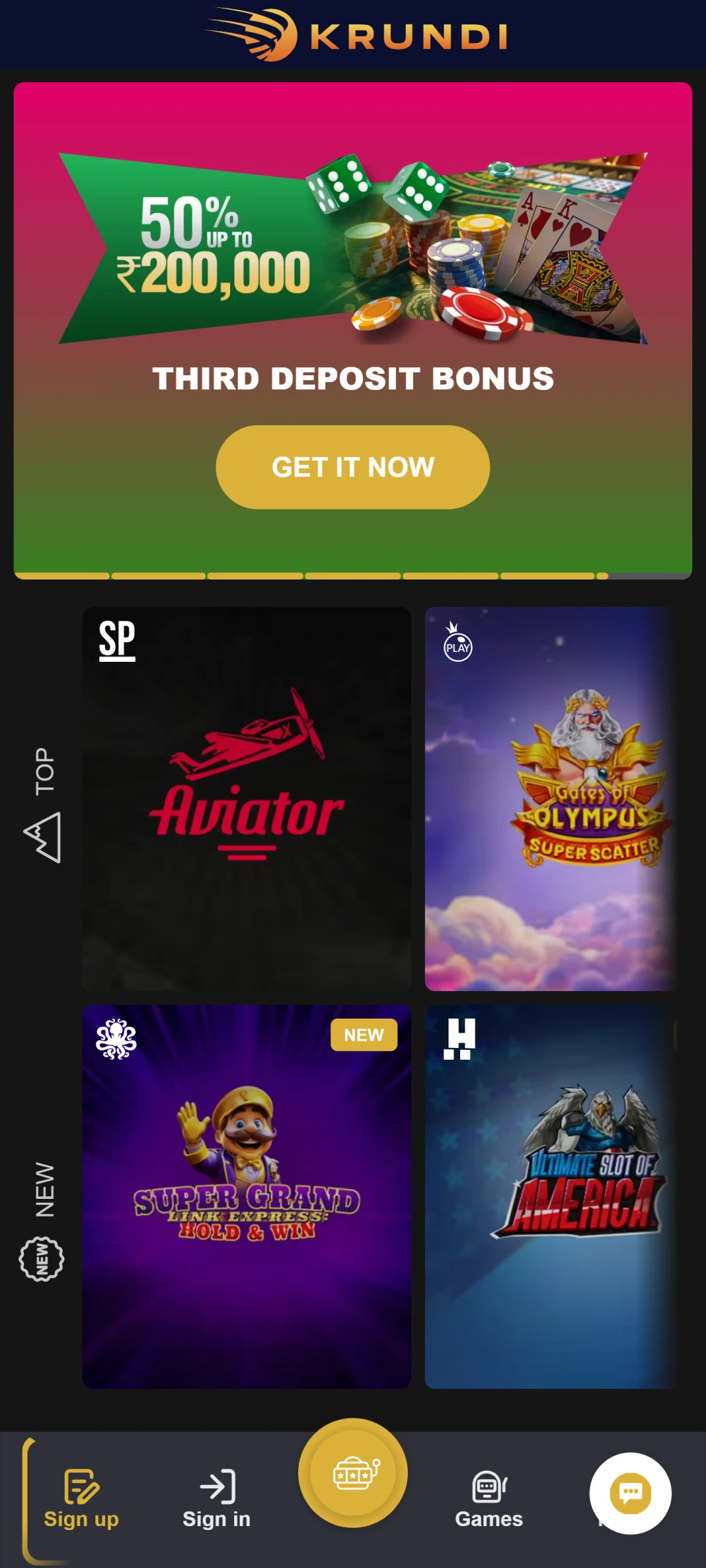 Open the Krundi Mobile App.