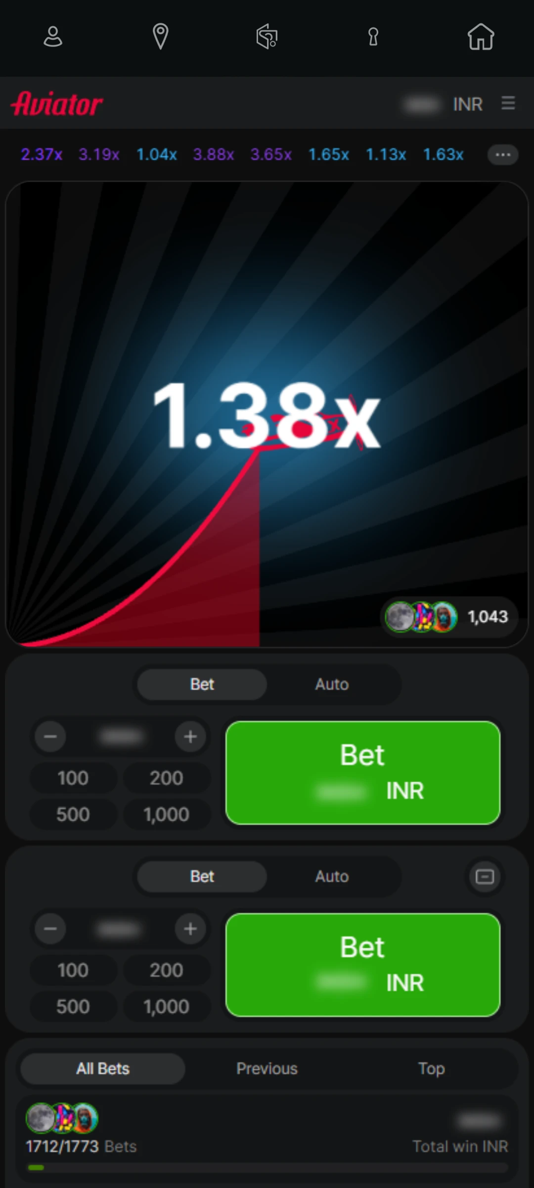 Go to the Aviator game on Krundi website.