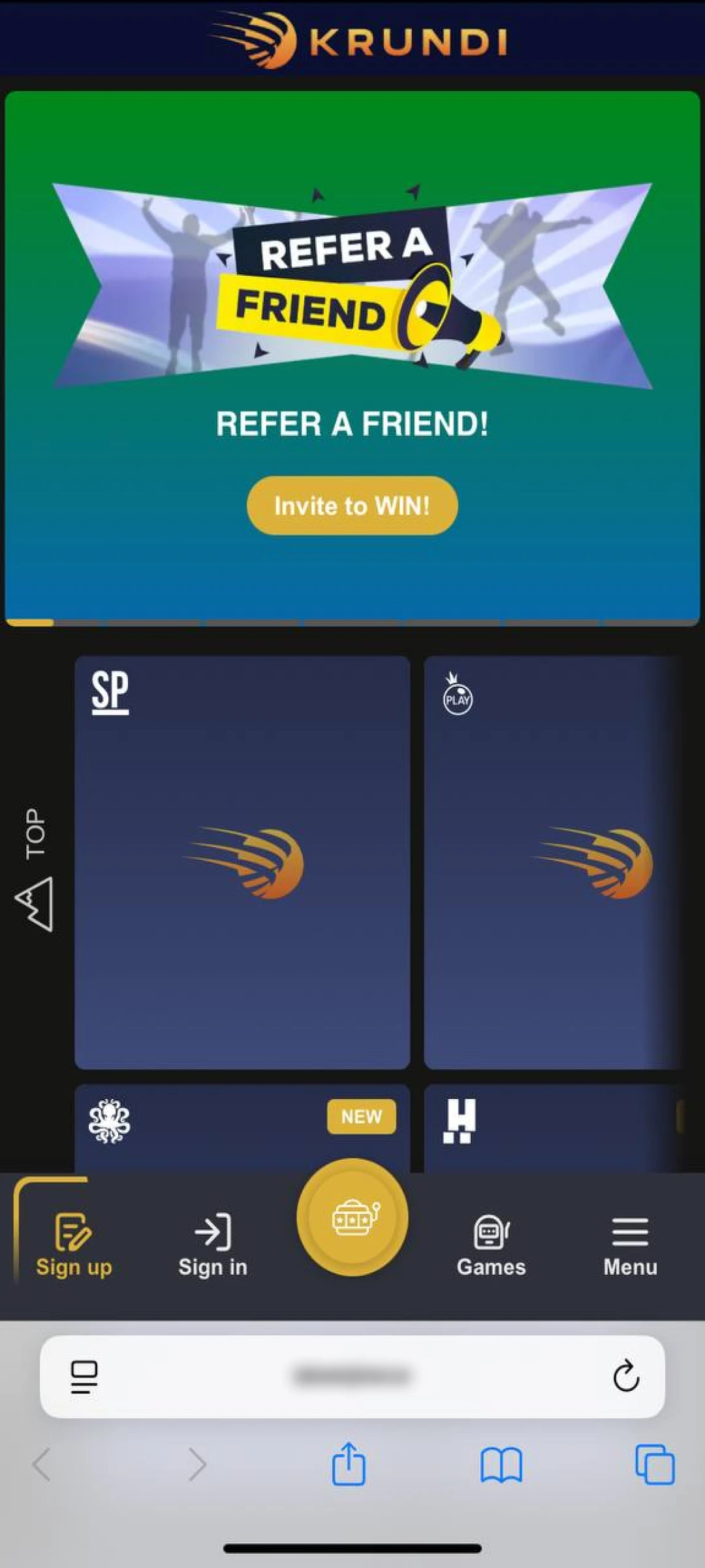 Go to Krundi website in your Safari browser on the iOS device.