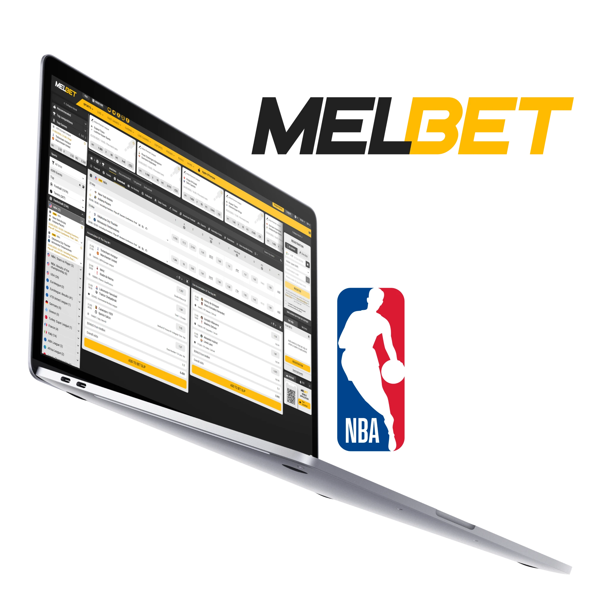 Melbet site offers a handy NBA betting app.
