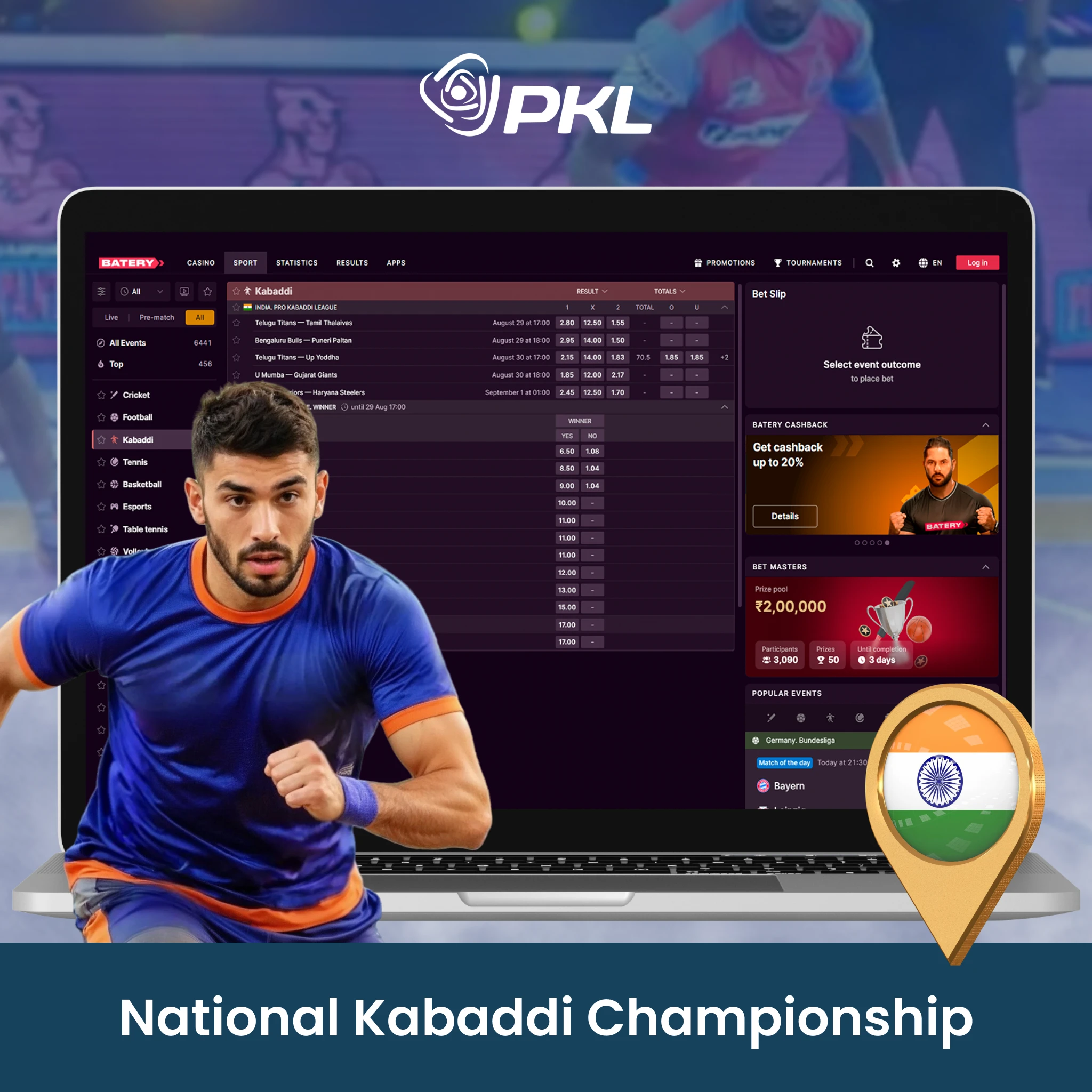 National Kabaddi Chanpiomship is a tournament that is not worth missing if you are a fan of betting on kabaddi.