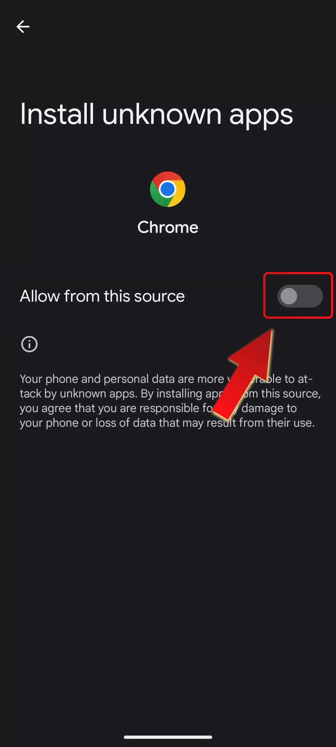 Go to your phone settings and allow installations from unknown sources.