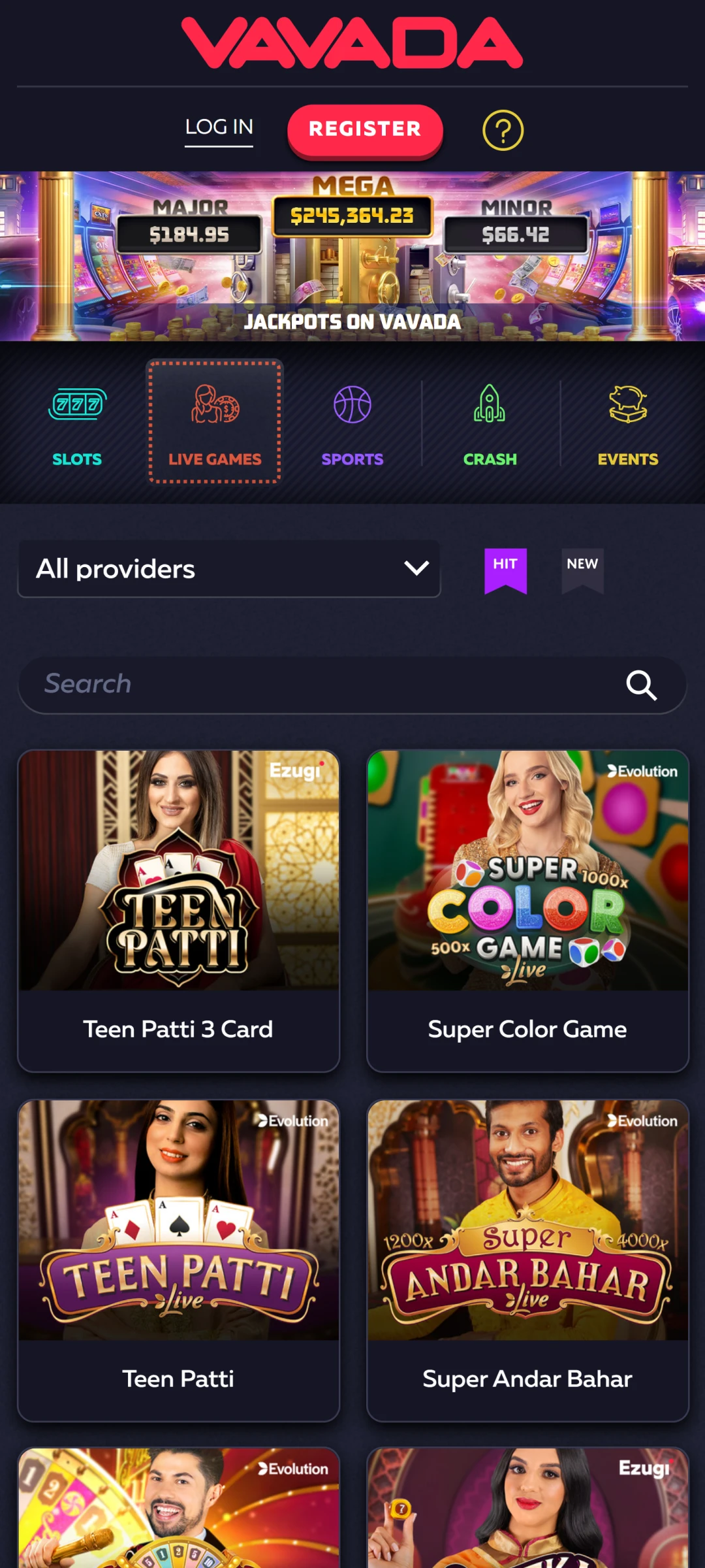 Vavada online casino - mobile version